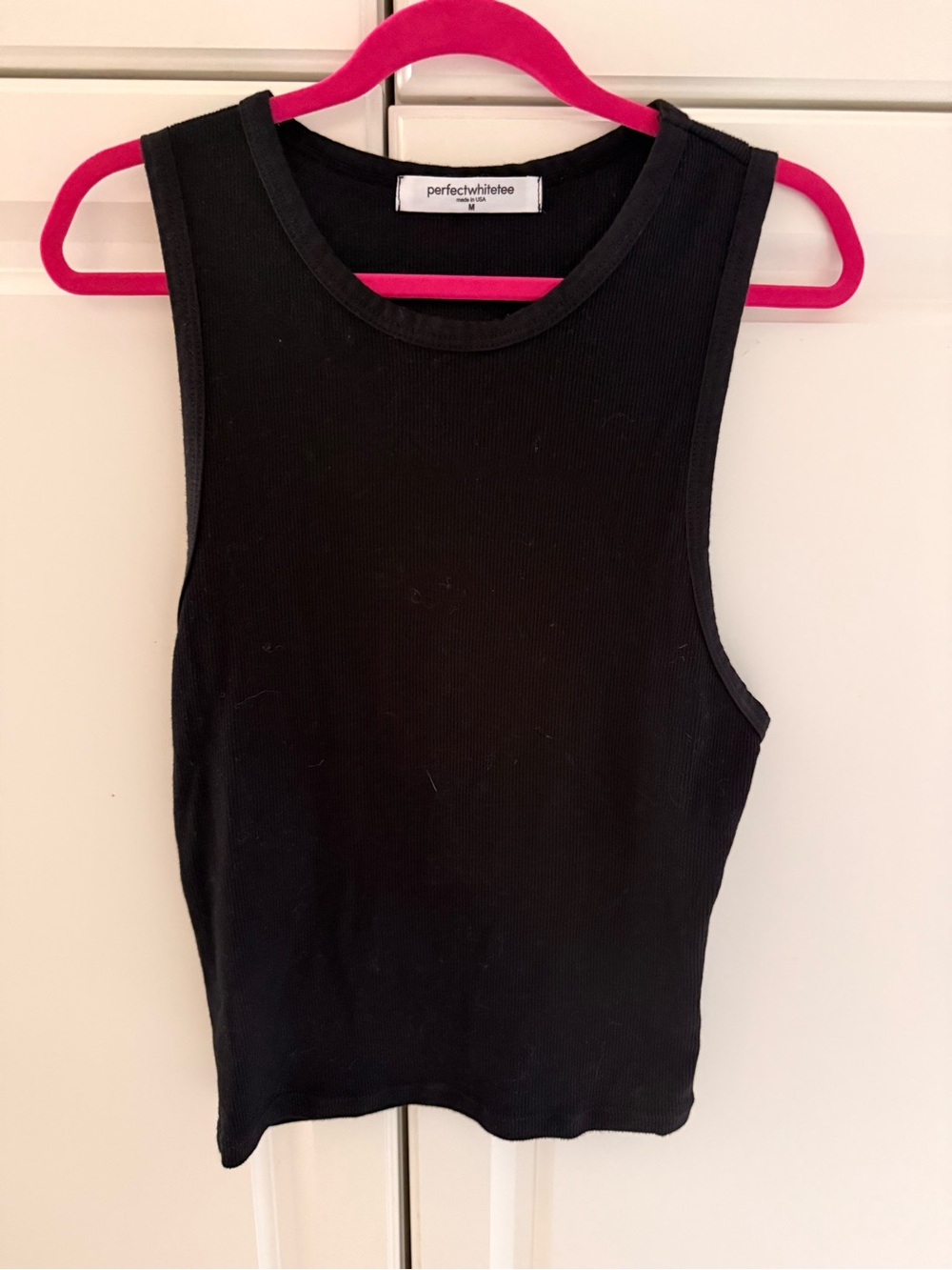 perfectwhitetee Black Ribbed Tank Top